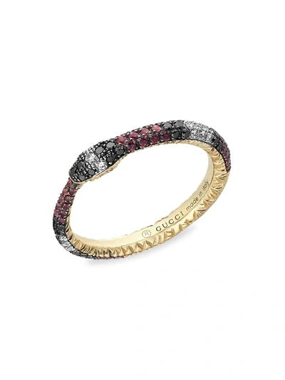 Shop Gucci Women's Ouroboros Snake Ring In Multi Color