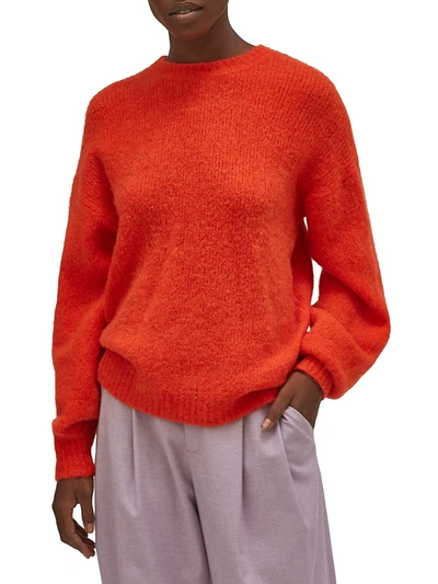 Shop Equipment Marsielle Alpaca & Wool-blend Sweater In Tangerine Chaud