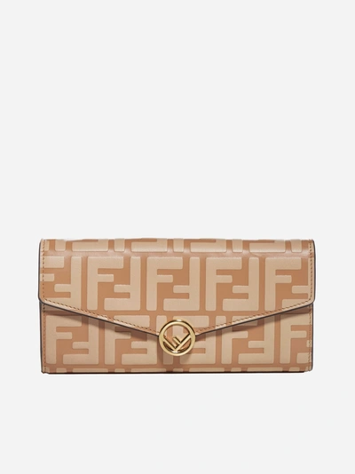 Shop Fendi Ff Logo Leather Wallet On Chain Bag