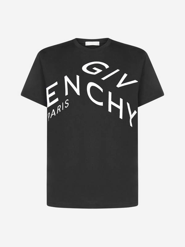 Givenchy Refracted-design Logo-embroidered T-shirt In Black | ModeSens
