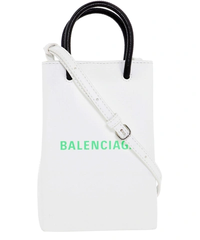 Shop Balenciaga Shopping Phone Holder In White