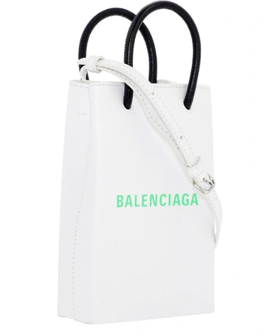 Shop Balenciaga Shopping Phone Holder In White