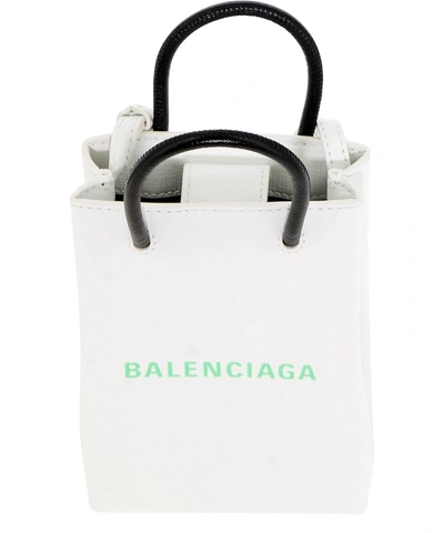 Shop Balenciaga Shopping Phone Holder In White