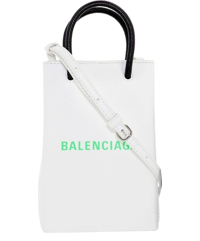 Shop Balenciaga Shopping Phone Holder In White