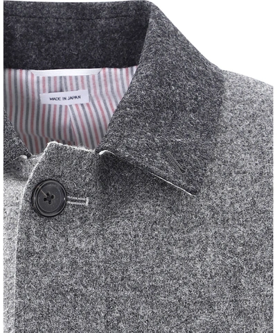 Shop Thom Browne Unconstructed Wool Coat In Grey