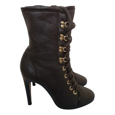 Pre-owned Blumarine Lace Ups In Brown