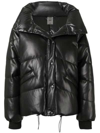 Shop Jonathan Simkhai Faux Leather Padded Jacket In Black