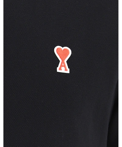Shop Ami Alexandre Mattiussi "ami De Coeur" Polo Shirt In Black  