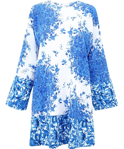 Shop Valentino "bluegrace Bouquet" Silk Dress