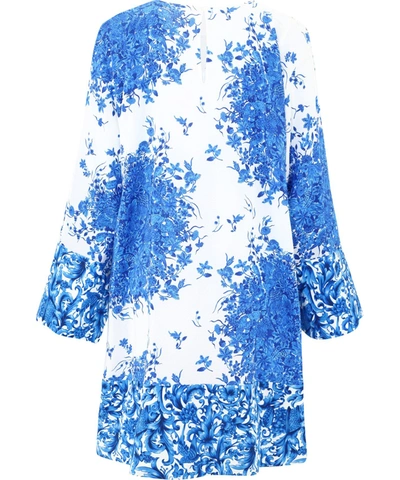 Shop Valentino "bluegrace Bouquet" Silk Dress