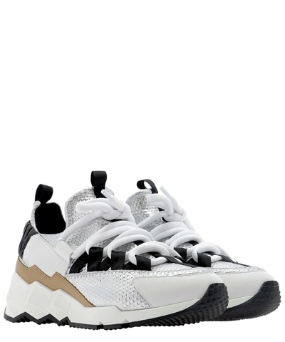Pierre Hardy Multicolor Polyester Sneakers In Silver