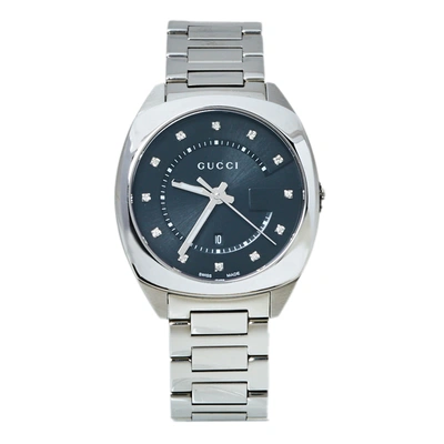 Pre-owned Gucci Black Stainless Steel Gg2570 Ya142404 Women's Wristwatch 36 Mm