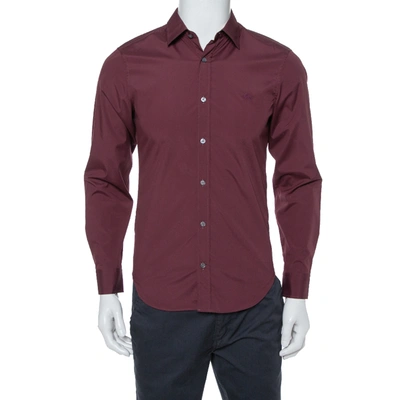 Pre-owned Burberry Brit Burgundy Cotton Long Sleeve Shirt S