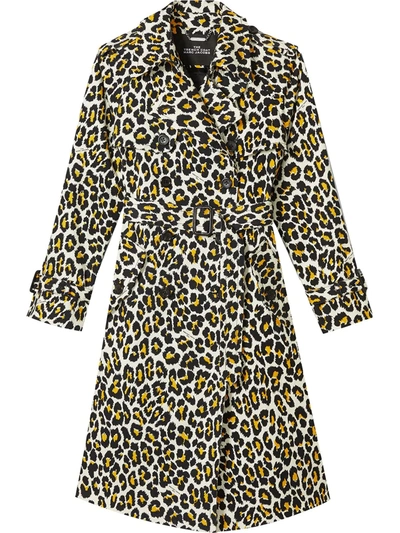 Shop Marc Jacobs Leopard-print Trench Coat In Black