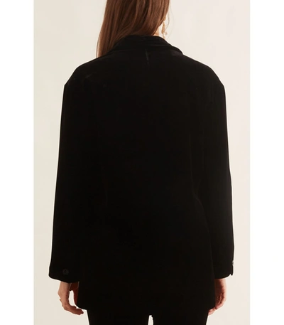 Shop Dorothee Schumacher Velvet Shimmer Jacket In Pure Black