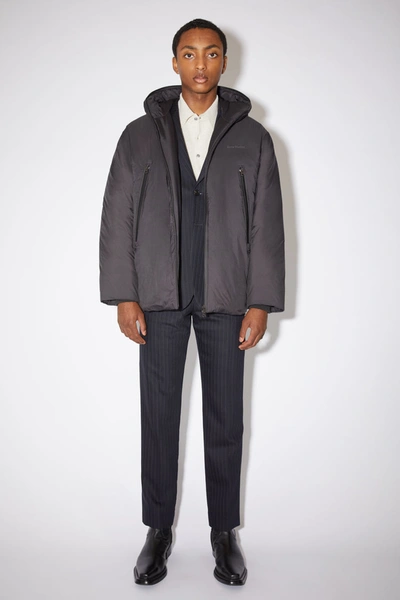 Shop Acne Studios Hooded Down Jacket Black