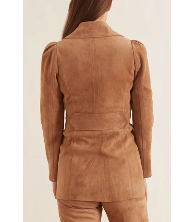 Shop Dorothee Schumacher Velour Softness Jacket In True Camel In Neutrals