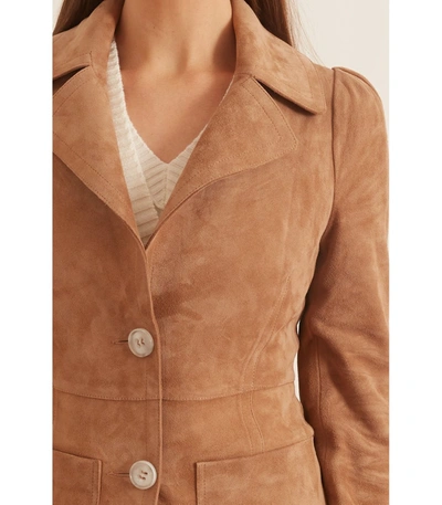 Shop Dorothee Schumacher Velour Softness Jacket In True Camel In Neutrals