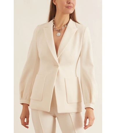 Shop Dorothee Schumacher Sophisticated Perfection Jacket In Canvas White