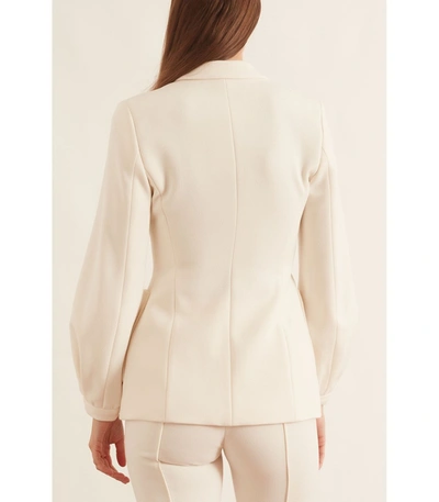 Shop Dorothee Schumacher Sophisticated Perfection Jacket In Canvas White