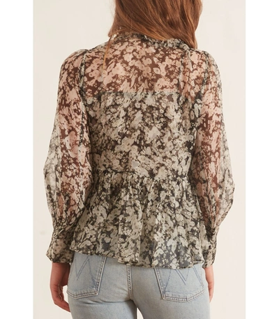 Shop Dorothee Schumacher Shimmering Flower Blouse In Shiny Yellow Florals On Black In Multi