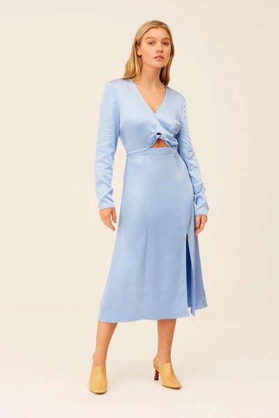 Shop The Fifth Fusion Long Sleeve Midi Dress Sky