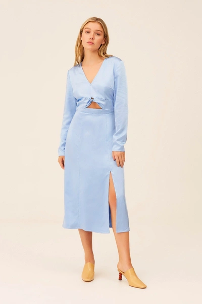 Shop The Fifth Fusion Long Sleeve Midi Dress Sky