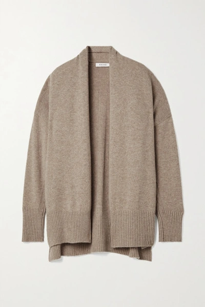 Shop Frame Cashmere Cardigan In Mushroom