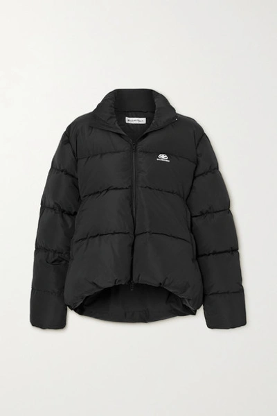 Shop Balenciaga Oversized Quilted Shell Jacket In Black