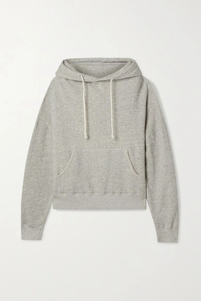 Shop Re/done + Hanes Cotton-jersey Hoodie In Light Gray