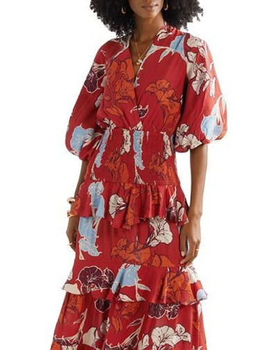 Shop Johanna Ortiz Woman Maxi Dress Red Size 0 Viscose, Silk
