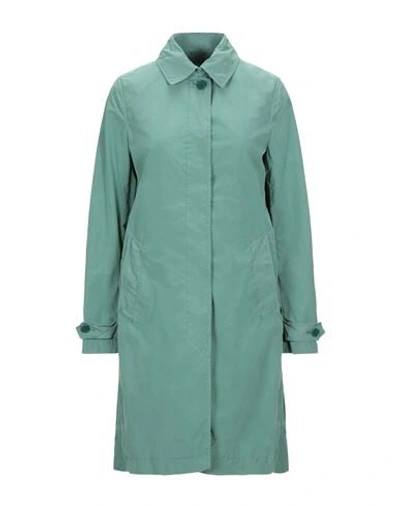 Shop Aspesi Woman Overcoat & Trench Coat Green Size L Polyester, Polyamide