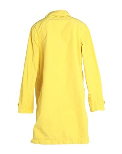 Shop Aspesi Woman Overcoat & Trench Coat Yellow Size L Polyester, Polyamide