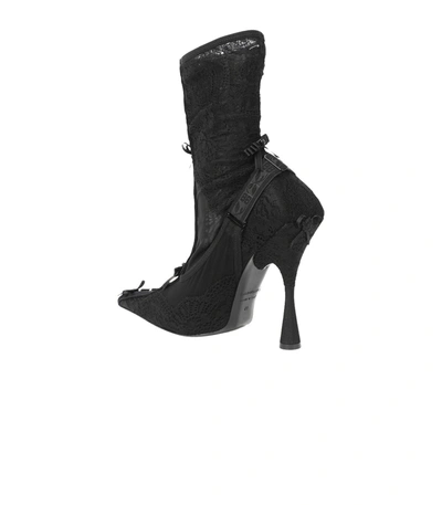Shop Balenciaga Lingerie Lace Knife Booties In Black