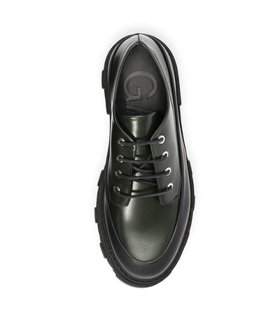 Shop Ganni Brush Off Platform Shoe In Dark Green In Black