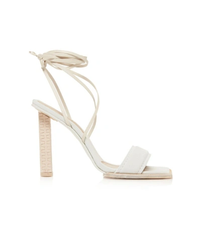 Shop Jacquemus Les Adours Hautes Leather Sandales In White