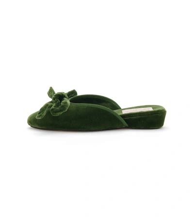 Shop Olivia Morris At Home Daphne Bow Slipper In Lime Green