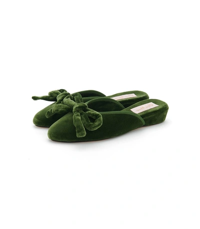 Shop Olivia Morris At Home Daphne Bow Slipper In Lime Green