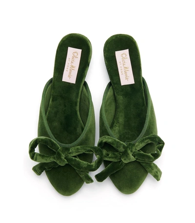 Shop Olivia Morris At Home Daphne Bow Slipper In Lime Green