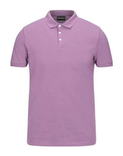 Shop Emporio Armani Polo Shirts In Light Purple