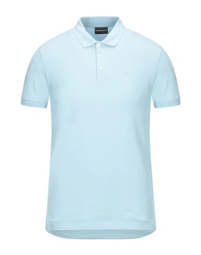 Shop Emporio Armani Man Polo Shirt Sky Blue Size Xl Cotton