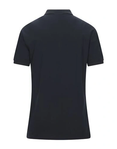 Shop Emporio Armani Man Polo Shirt Midnight Blue Size S Cotton, Elastane
