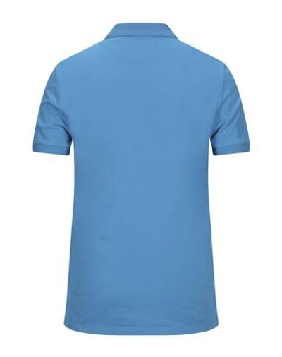 Shop Bikkembergs Man Polo Shirt Turquoise Size S Cotton In Blue