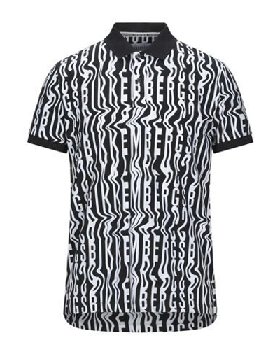 Shop Bikkembergs Man Polo Shirt Black Size S Cotton, Elastane
