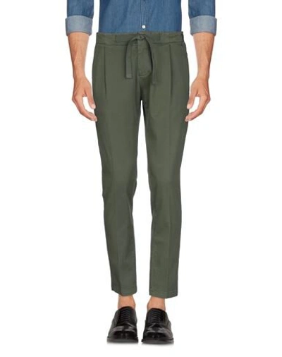 Shop Entre Amis Man Pants Military Green Size 34 Cotton, Elastane