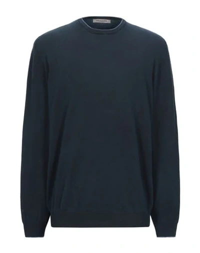 Shop La Fileria Man Sweater Midnight Blue Size 38 Cotton