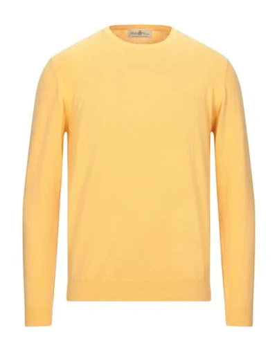 Shop Della Ciana Man Sweater Ocher Size 46 Cotton In Yellow