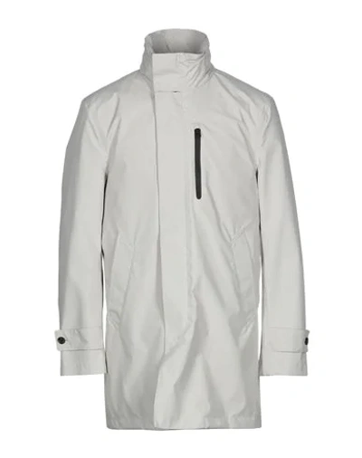 Shop Montecore Man Overcoat Light Grey Size 38 Polyester, Polyurethane