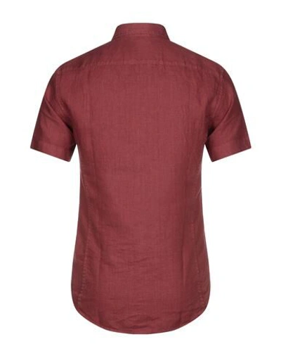 Shop Replay Shirts In Maroon