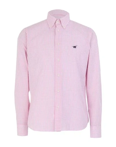 Shop Henry Cotton's Shirts In Pink